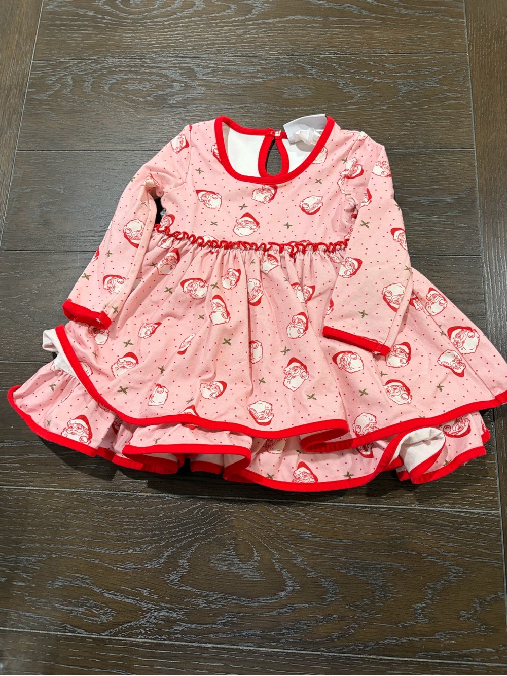 Serendipity Pink & Red Christmas Print Dress Like New